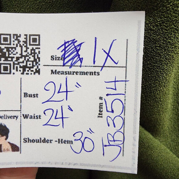 Andree Green Collared Open Blazer Jacket Size 1X - Picture 10 of 10